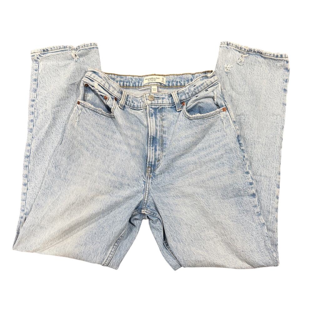 Abercrombie 90s Straight Ultra High Rise Curve Love Jeans 29/8R Light Wash